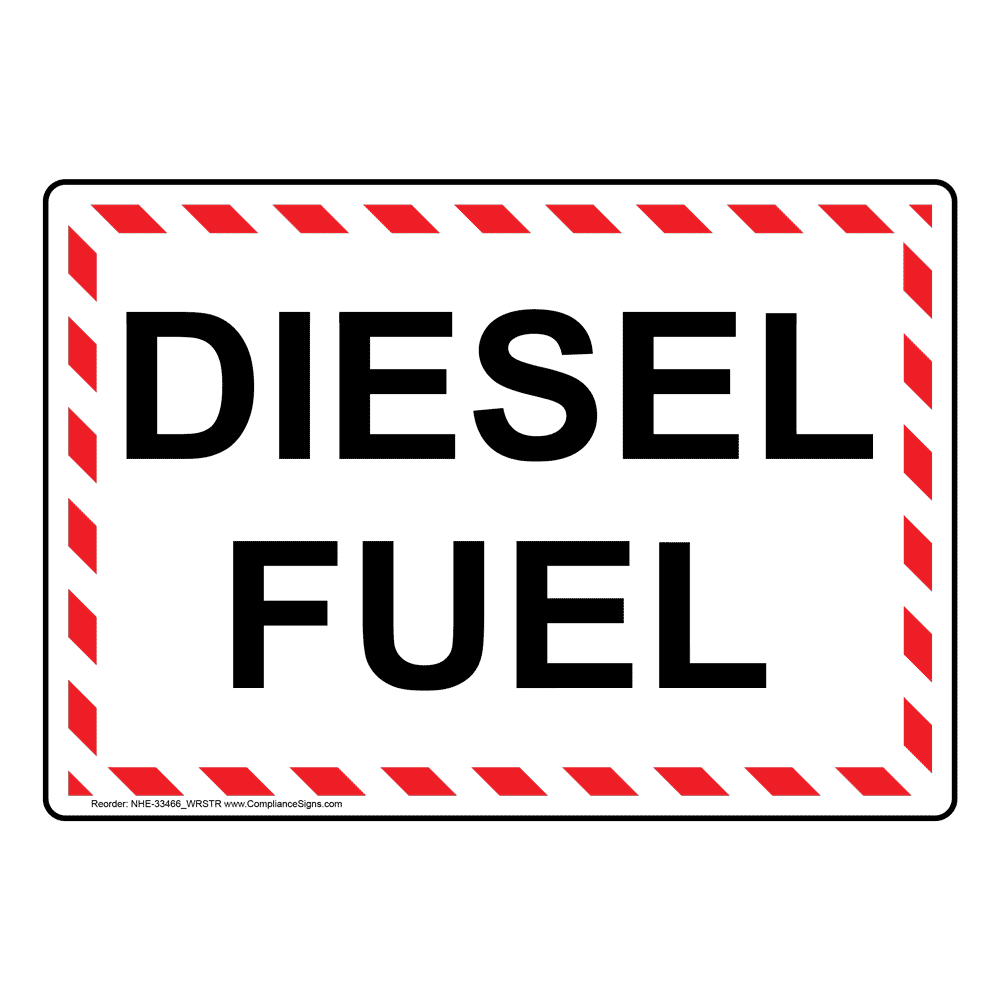 Diesel Sign 14x5 inch Magnetic for Fuel Made in USA by ComplianceSigns