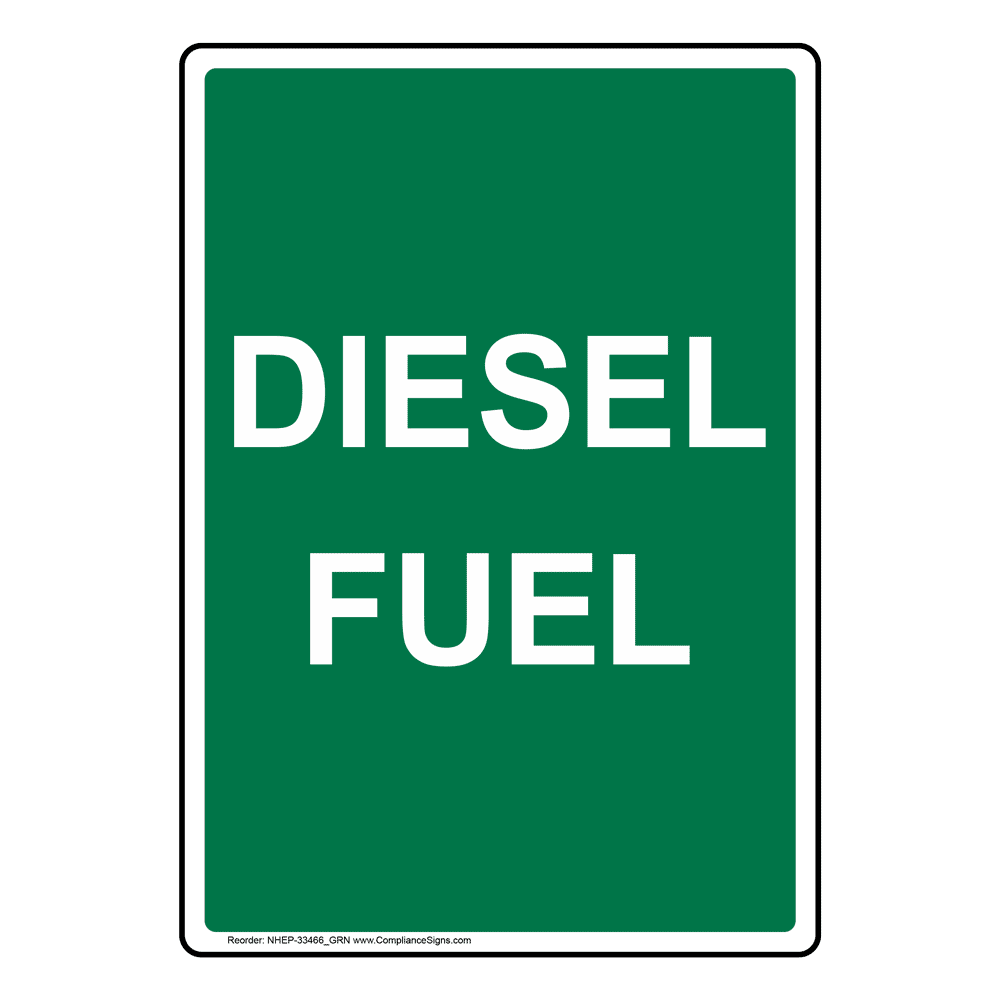 Diesel Sign 14x5 inch Magnetic for Fuel Made in USA by ComplianceSigns