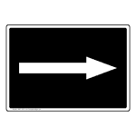 Directional Arrow White on Black Sign NHE-13472 Directional