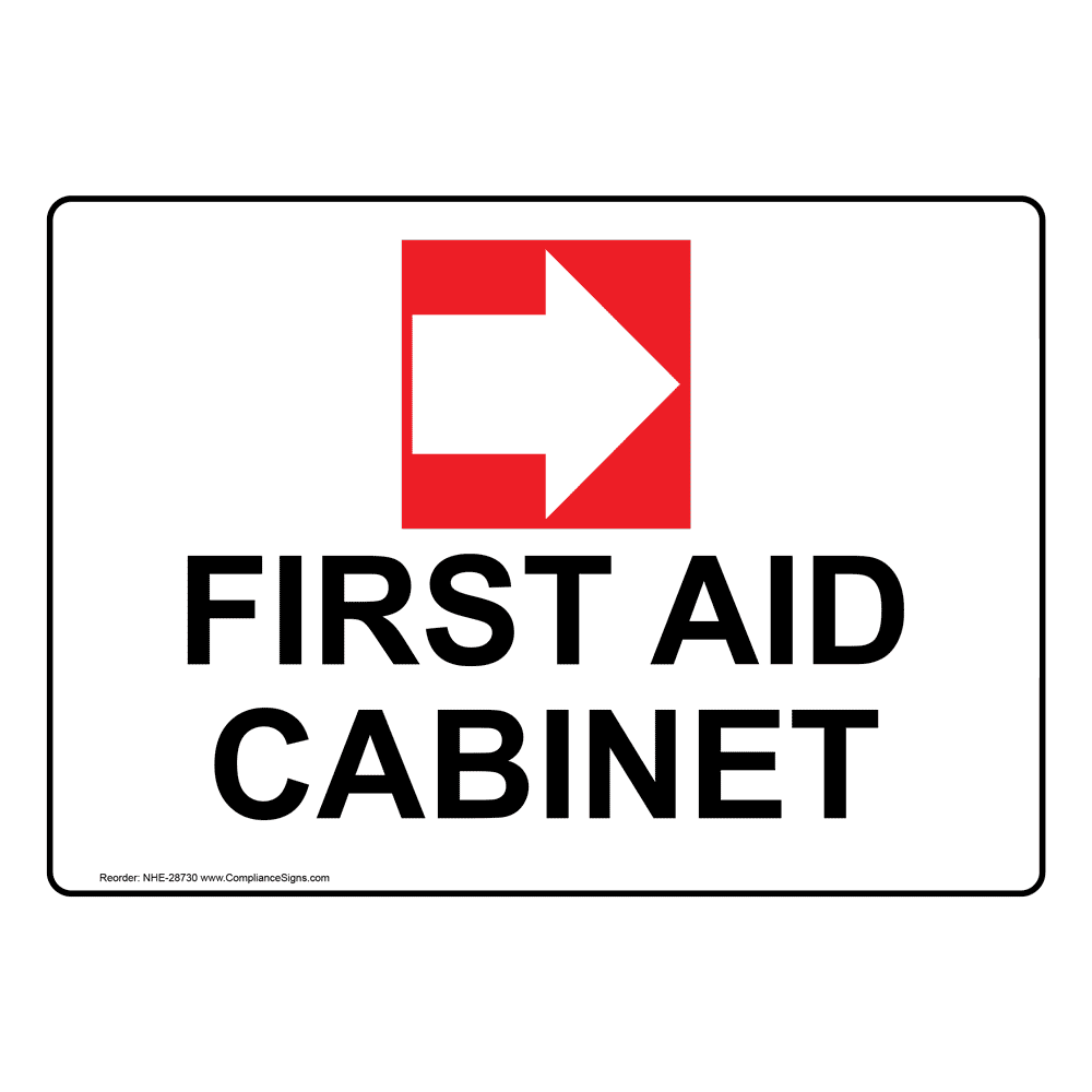 Industrial Notices First Aid Sign First Aid Cabinet Right Arrow