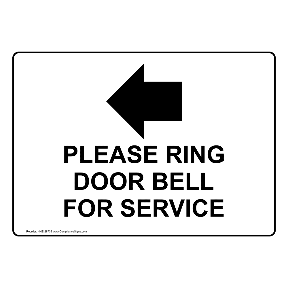 Please Ring For Attention Plastic Sign Or Sticker 190mmx58mm Delivery Reception 