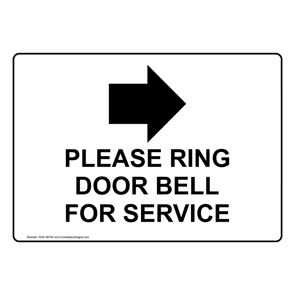 letter box door bell house alarm rectangular door sign Please Ring The Bell 