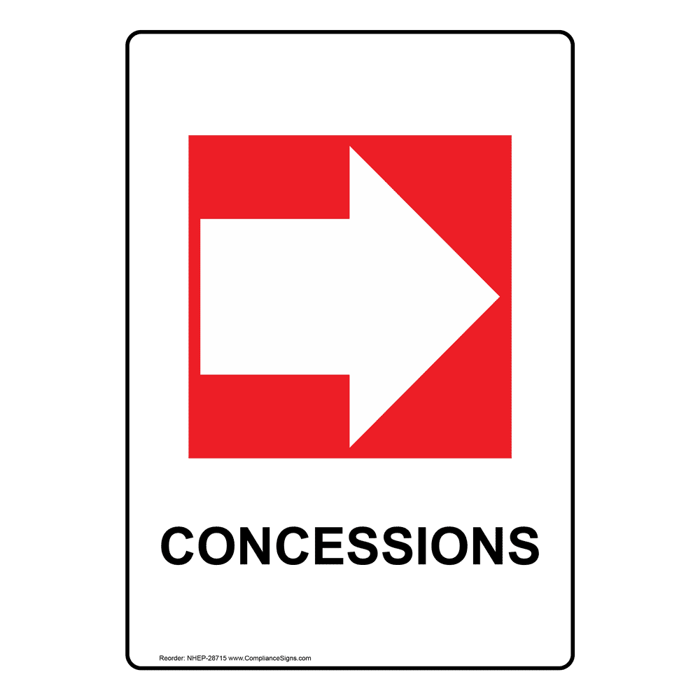 Vertical Sign - Restaurant / Hospitality - Concessions [Right Arrow]