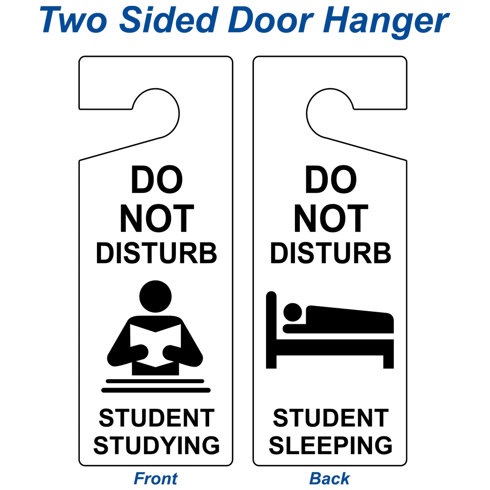 Do Not Disturb Student Sleeping Plastic Door Knob Hanger Sign 