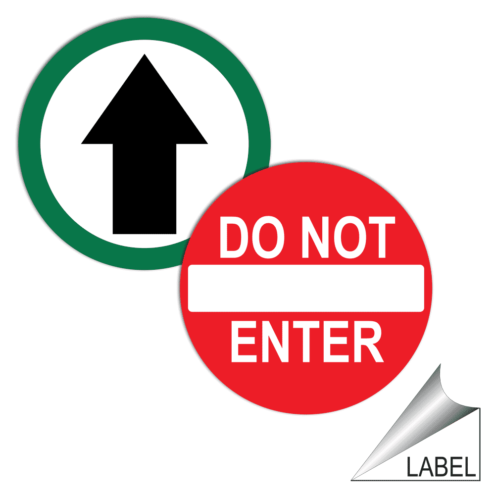 DO NOT EXIT Round Door Sign Vinyl Sticker Decal Set ENTER DO NOT ENTER EXIT 