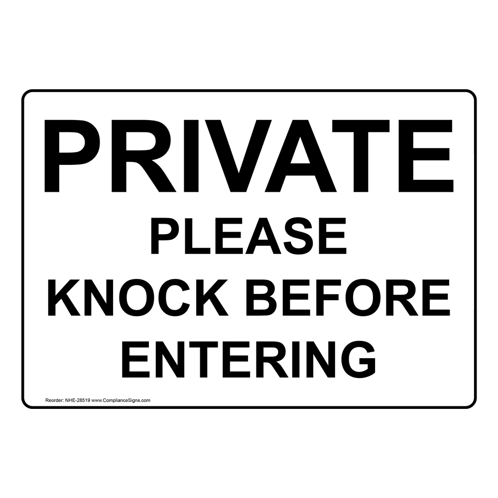 All Quality Standard Please Knock Before Entering Sign Black Medium