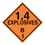 DOT Explosives 1.4B 1 Sign DOT-13248 Hazardous Loads