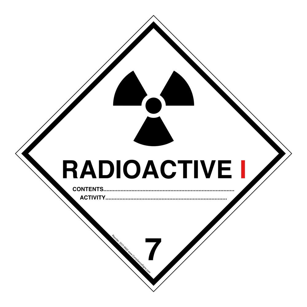 NMC DL16PR100 Radioactive 7 Dot Placard Sign National Marker Company NMC DL16PR100 Radioactive 7 Dot Placard Sign National Marker Company