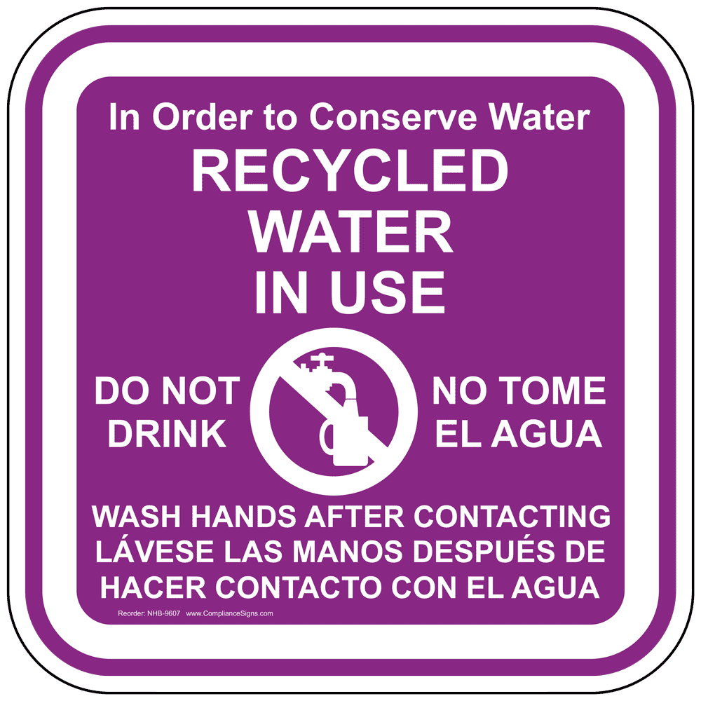 Caution: Non Portable Water Do Not Drink Bilingual Spanish - Wall Sign