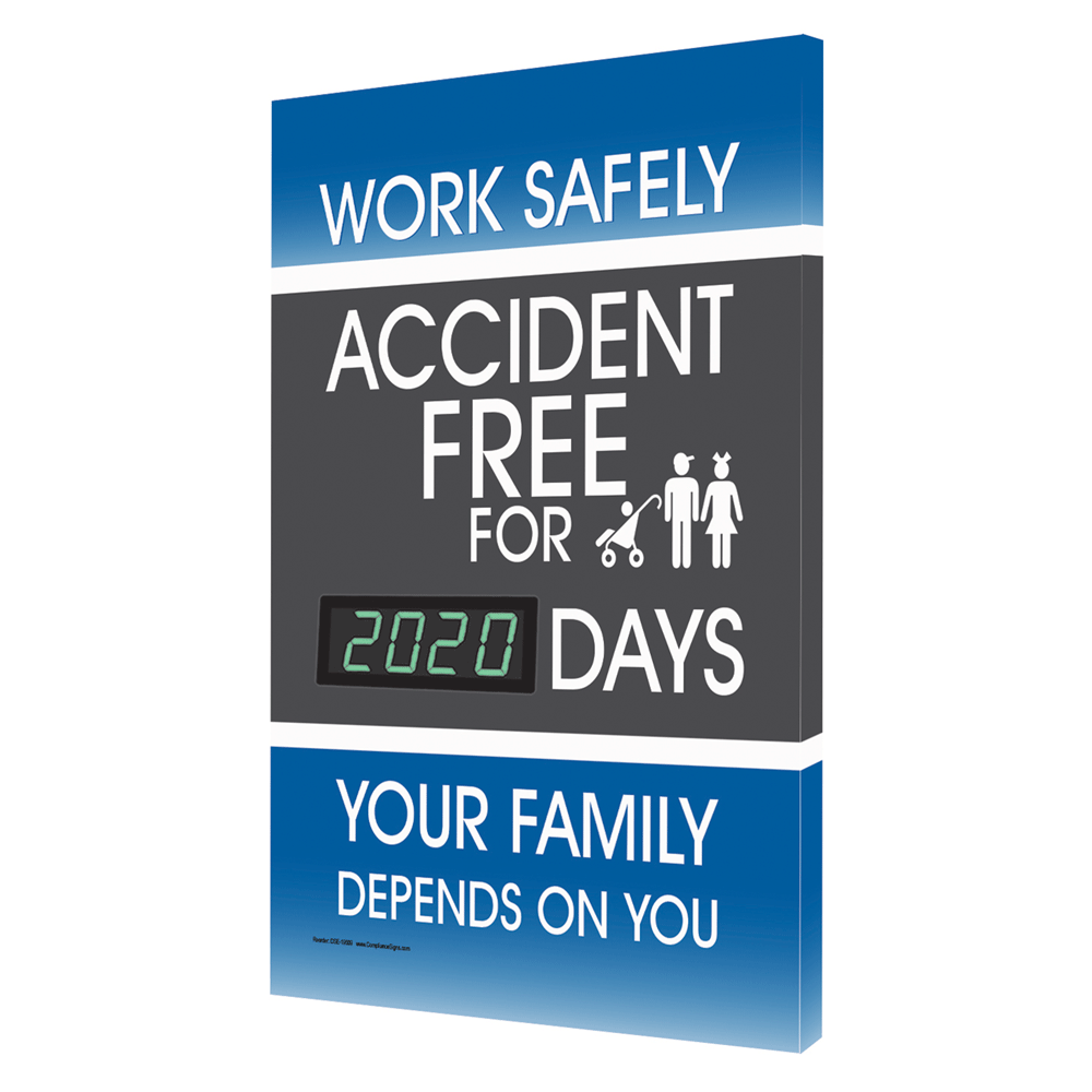 Work Safely Accident Free For __ Days Digital Safety Scoreboard