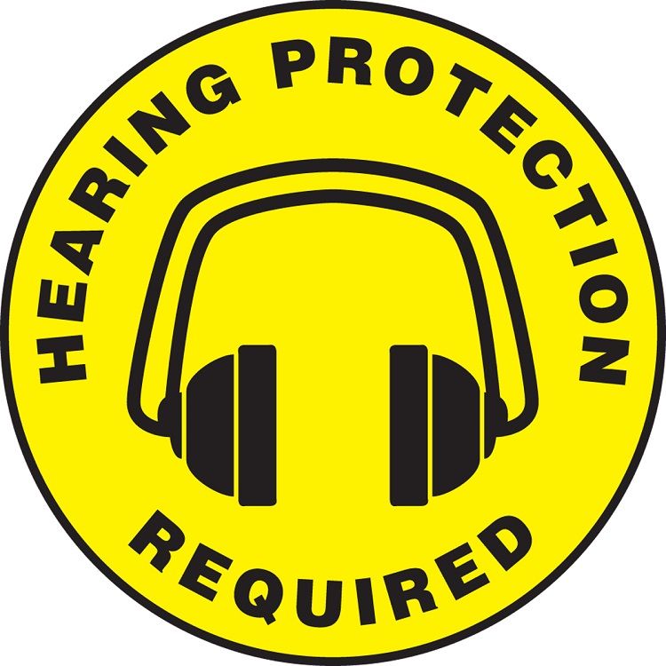Slip-Gard Hearing Protection Required Floor Sign