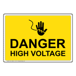 Danger High Voltage Sign With Symbol NHE-19683_YLW