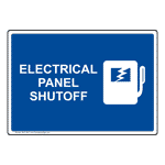 Electrical Panel Shutoff Sign With Symbol NHE-13817