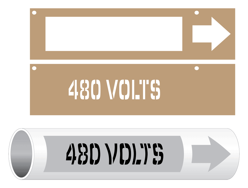 480 Volts Pipe Marking Stencil PIPE-13059-STENCIL