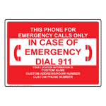 Phone For Emergency Calls Only Sign NHE-14088 Emergency Contact 911