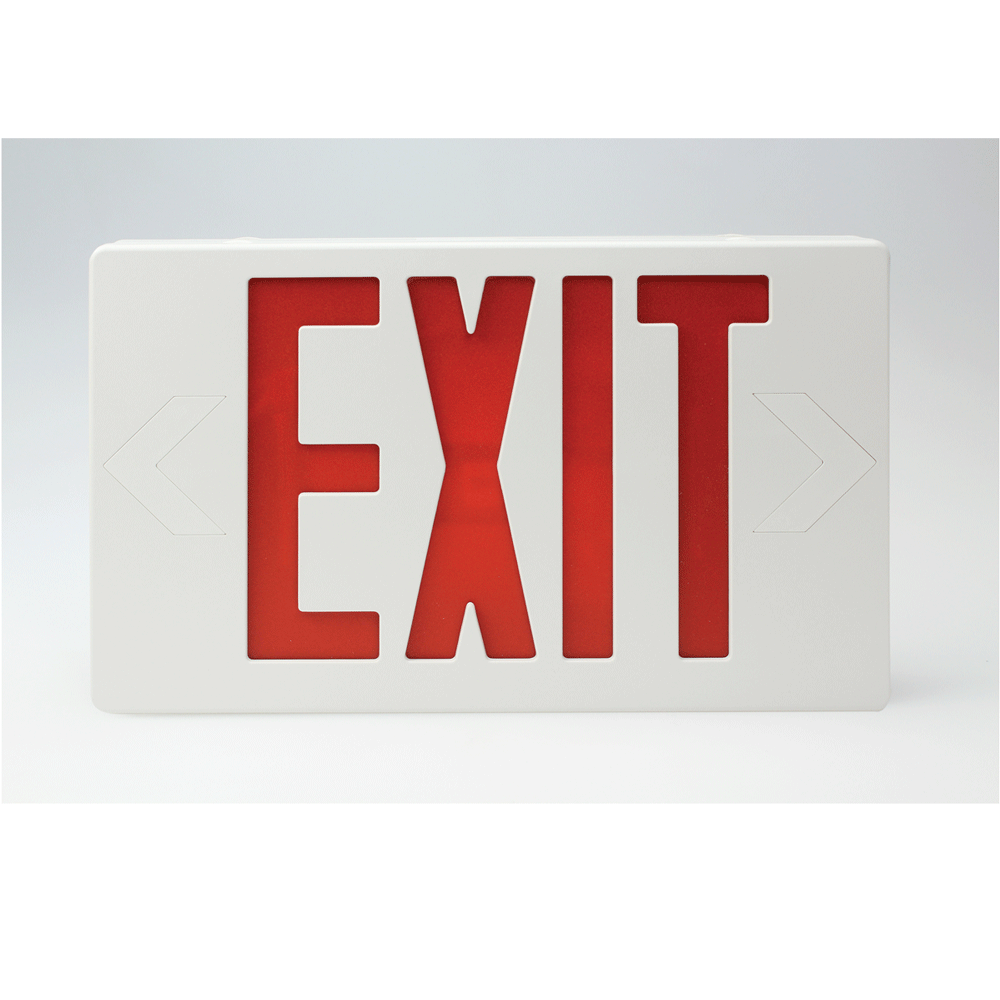 LED Exit Sign - 2 Sizes - Backup Battery Option - Plastic Case