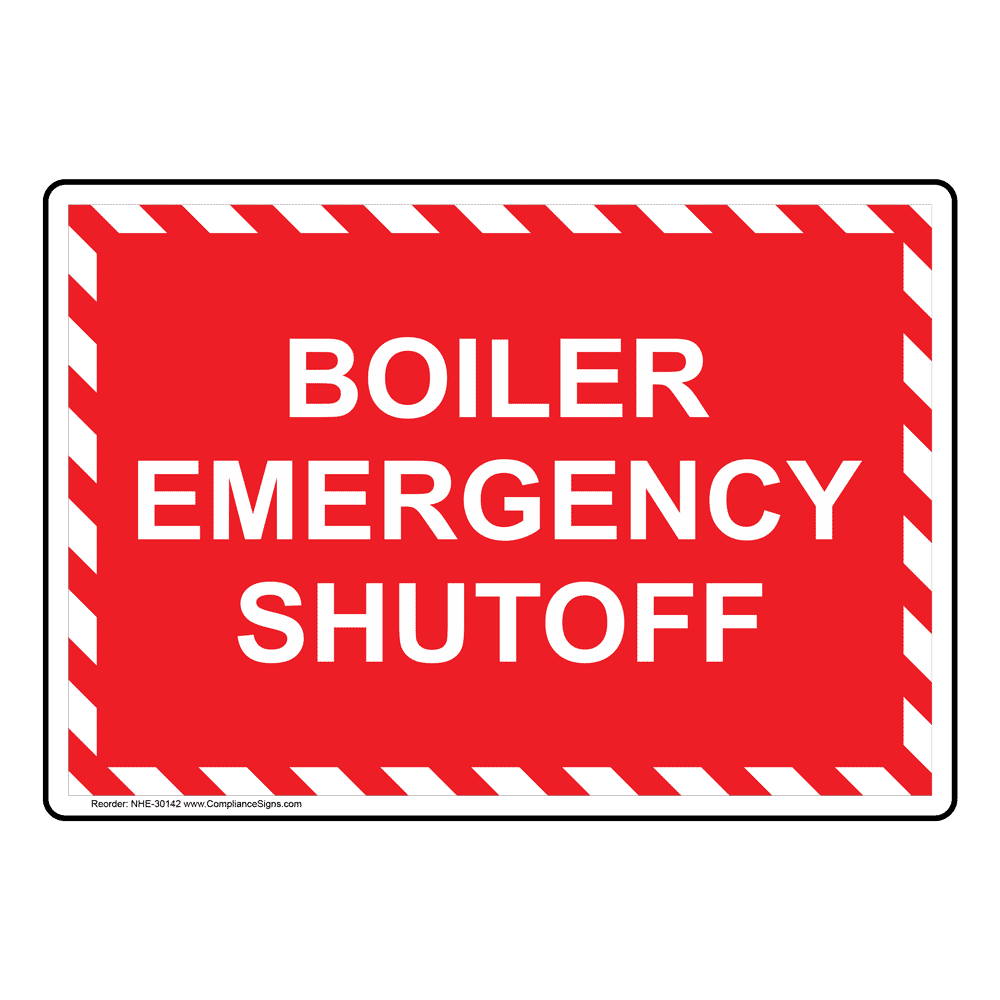 Boiler Emergency Shutoff Sign