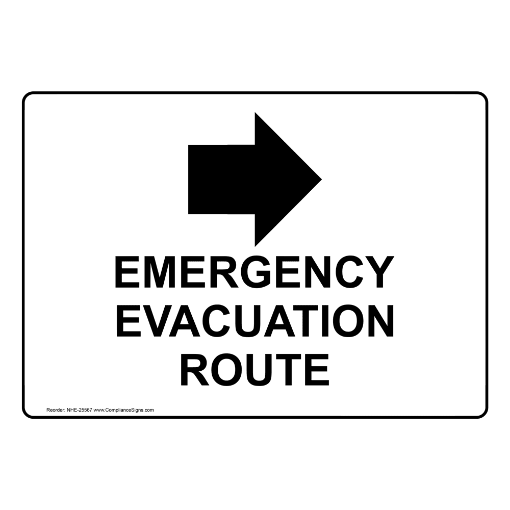 Emergency Sign - Emergency Evacuation Route [ Right Arrow ]