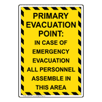 Portrait Primary Evacuation Point: In Case Of Sign NHEP-30357