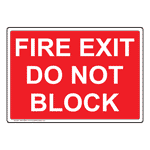 Fire Exit Do Not Block Sign NHE-29243