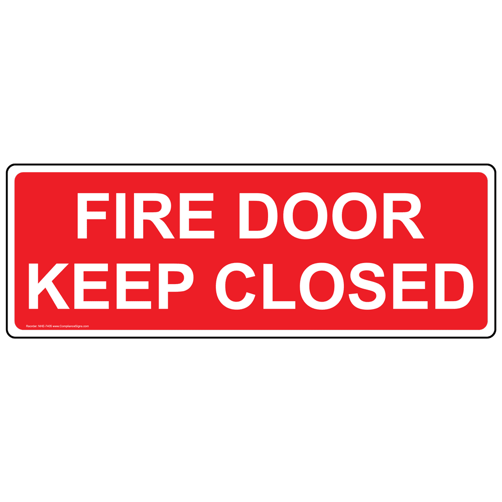 Round Metal Fire Exit Door Signs Keep Clear Shut Locked Blue Signage 75mm 