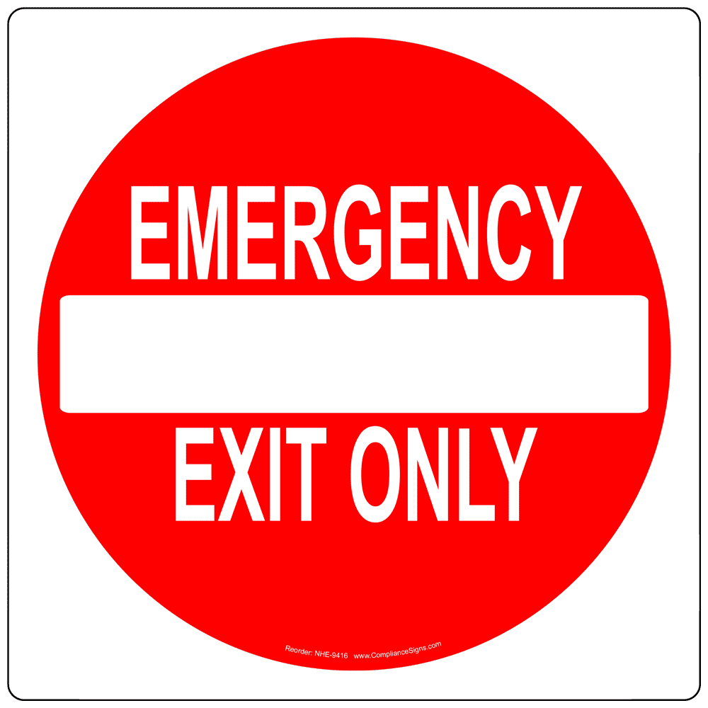 Enter Exit Emergency Exit Emergency Exit Only Sign Glow Red
