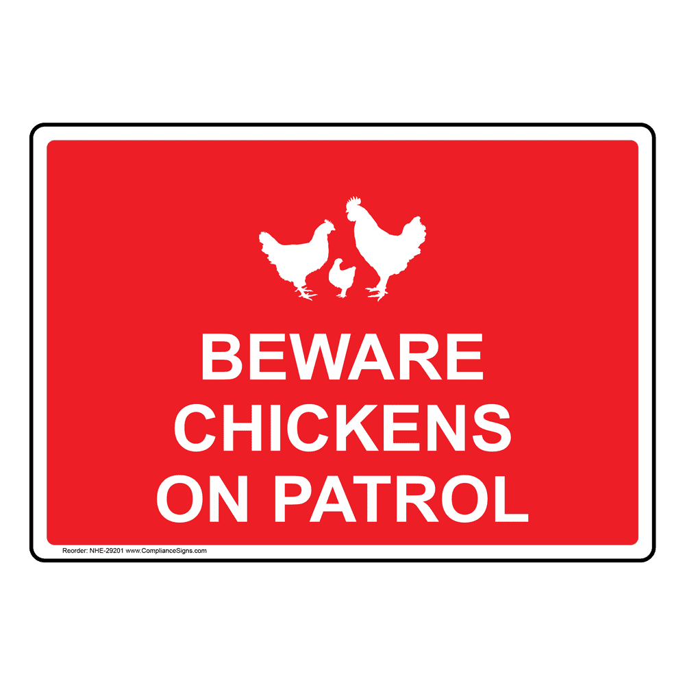 Beware Chickens Sign Farmers Attention Safety Sign Borad 