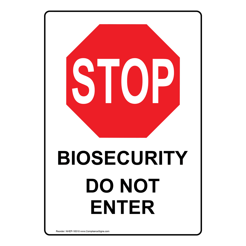 STOP us サイン Vertical Sign - Farm Safety - Biosecurity Do Not Enter
