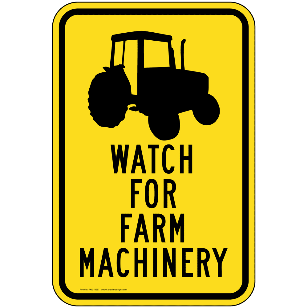 Pl 72 Farm Safety Sign Caution Tractors Turning Business And Industrie En6870247