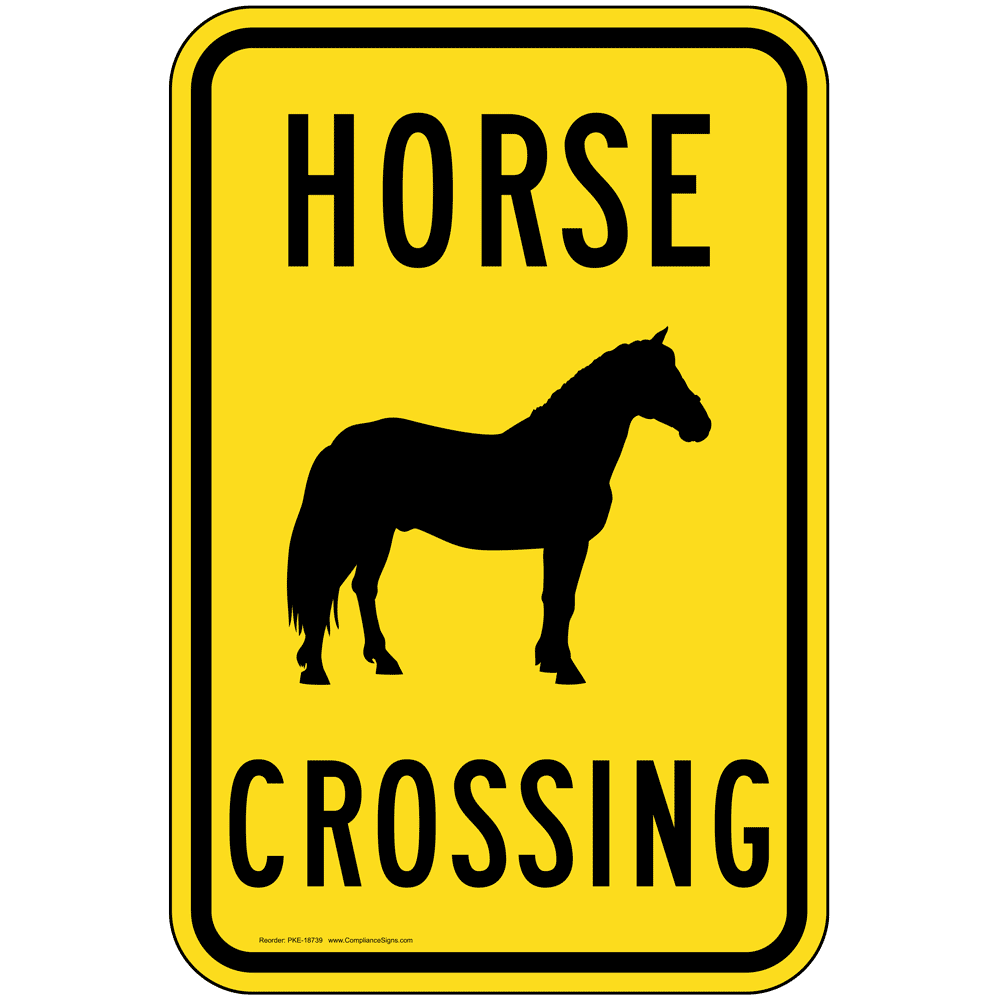 Horses and ponies crossing Safety sign 