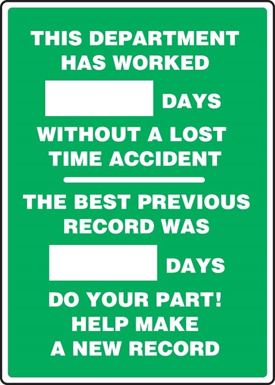 EasytoUse DryErase Safety Scoreboard Track Safe Days, Safety