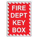 Portrait Fire Dept Key Box Sign NHEP-30787