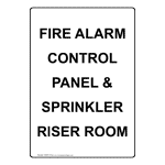 Portrait Fire Alarm Control Panel And Sprinkler Sign NHEP-31026