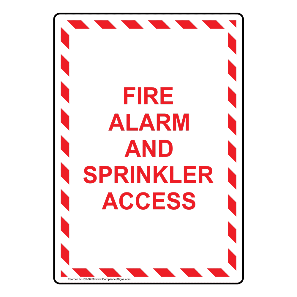 Vertical Sign Fire Alarm Fire Alarm And Sprinkler Access