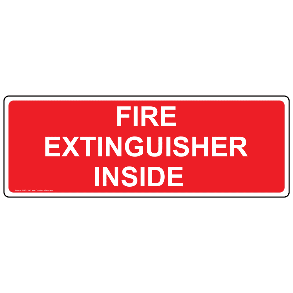 Fire Extinguisher Self Adhesive Office Emergency Safety Workplace Signs 2 Sizes 