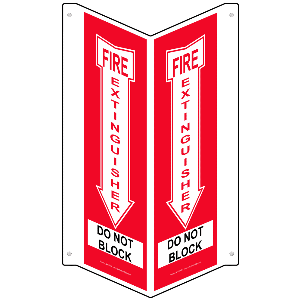 Fire Extinguisher Do Not Block Sign NHE 7480Tri Fire Extinguisher