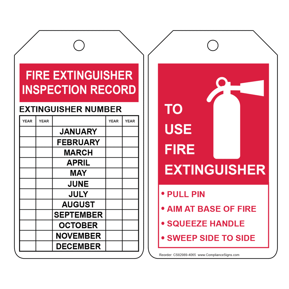 Free Printable Fire Extinguisher Inspection Tags Printable Form