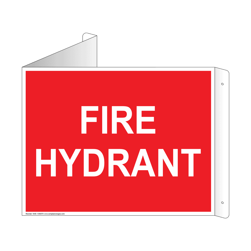 Triangular Fire Hydrant Sign Fire Hydrant Sign NHE-13855Tri Fire Safety / Equipment
