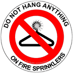 Don Not Hang Anything On Fire Sprinklers Sticker