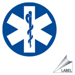 Star Of Life Symbol Label LABEL-CIRCLE-108 Emergency Response