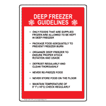 Deep Freezer Guidelines Sign NHE-15721 Food Prep / Kitchen Safety
