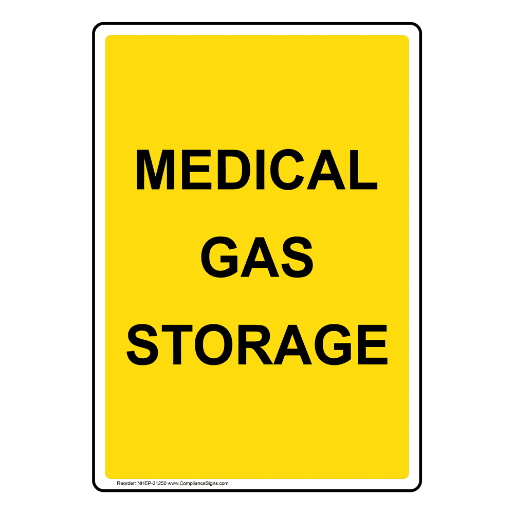 Vertical Sign - Room Name - Medical Gas Storage