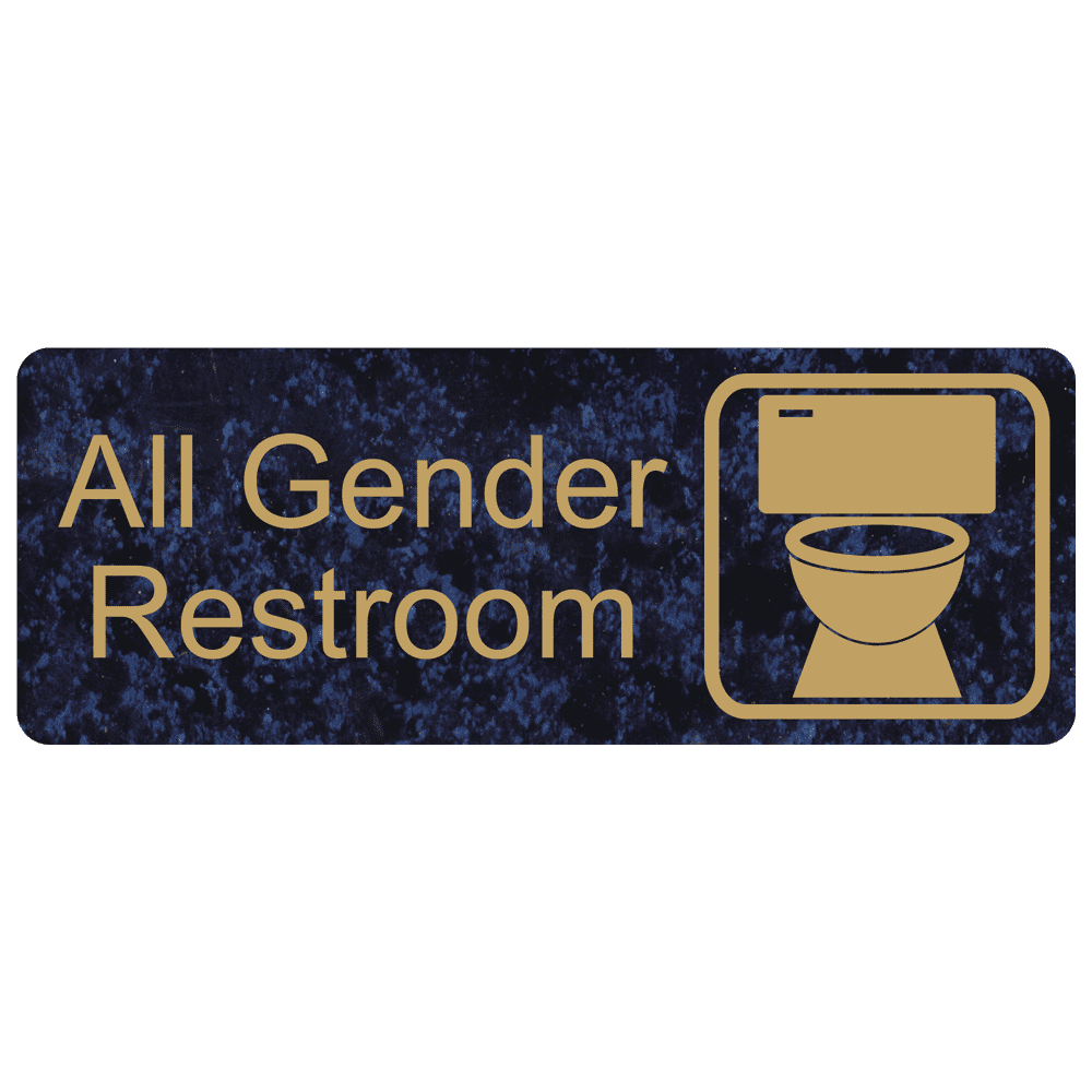 All Gender Restroom Sign EGRE-25524-SYM-GLDonCBLU Gender Neutral