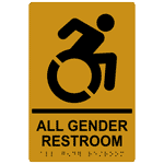 Portrait All Gender Restroom (Braille Sign RRE-35205R-BLKonGLD