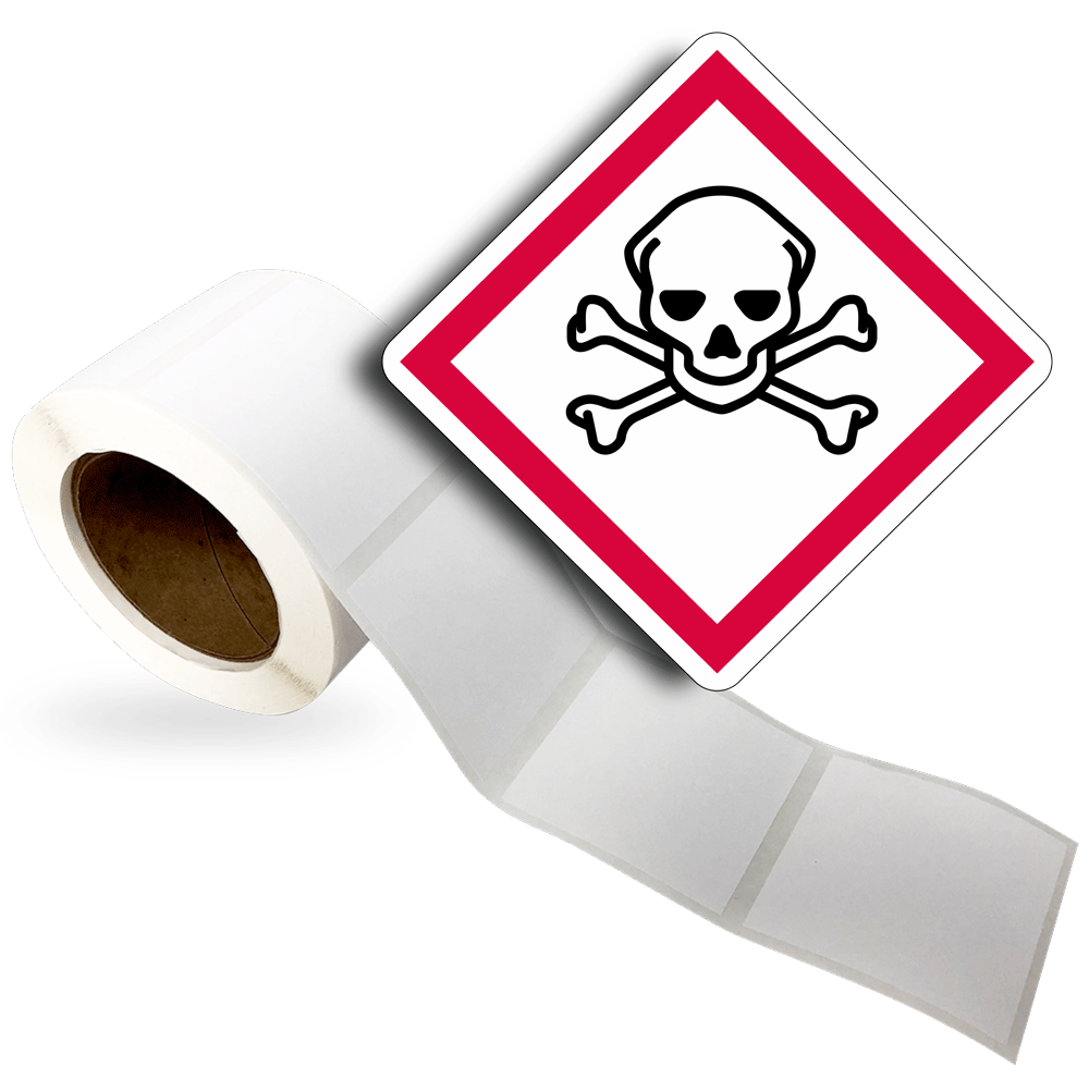 Roll of Labels - [Graphic] Ghs Skull And Crossbones - 5 Mil Poly