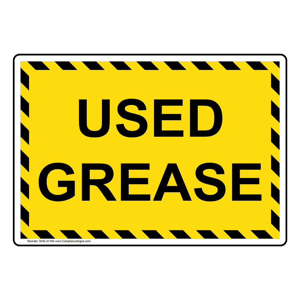 Hazmat Hazardous Material Sign Used Grease