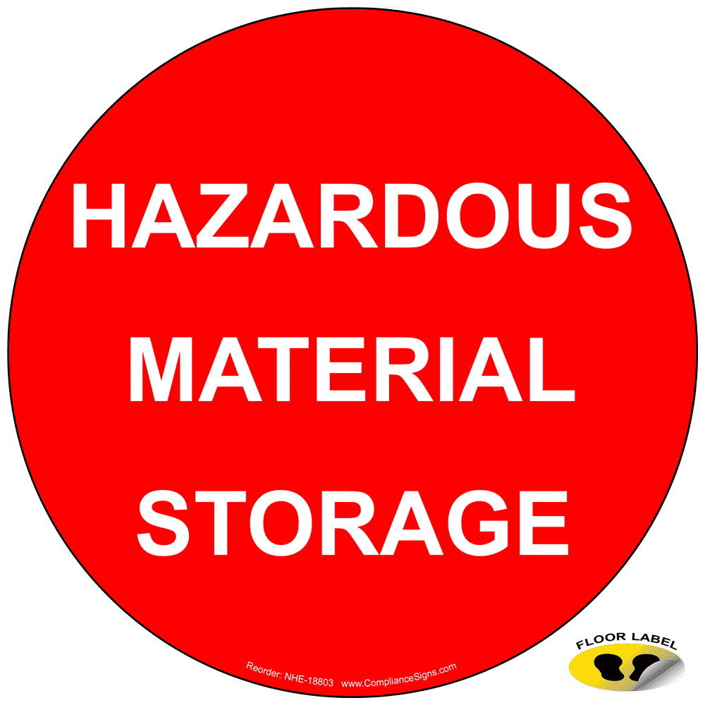 Hazardous Material Hazardous Material Storage Floor Label Red