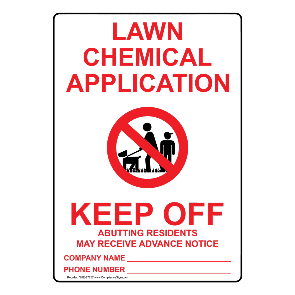Caution Pesticide/Herbicide Application Keep Off Sign Plastic 10x7 in 
