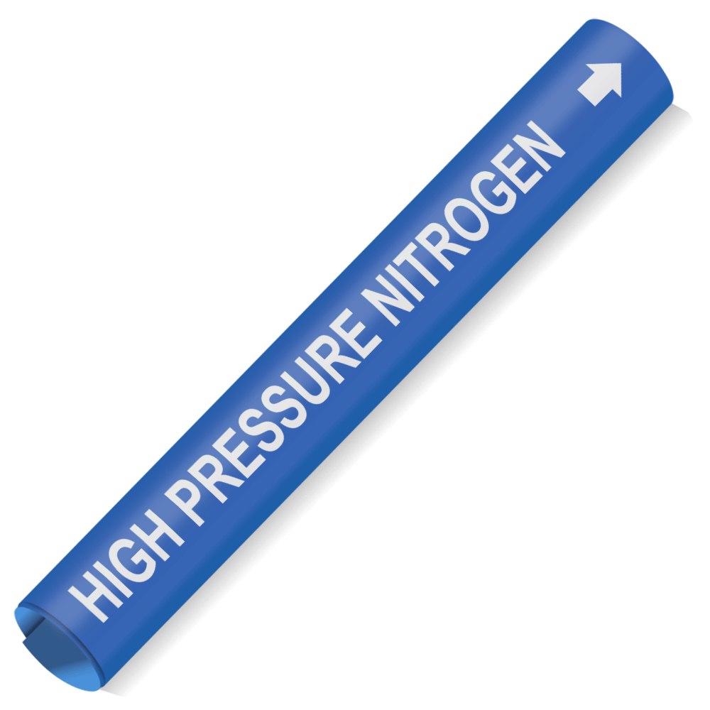 Coiled Pipe Marker HIGH PRESSURE NITROGEN Blue ASME A13.1