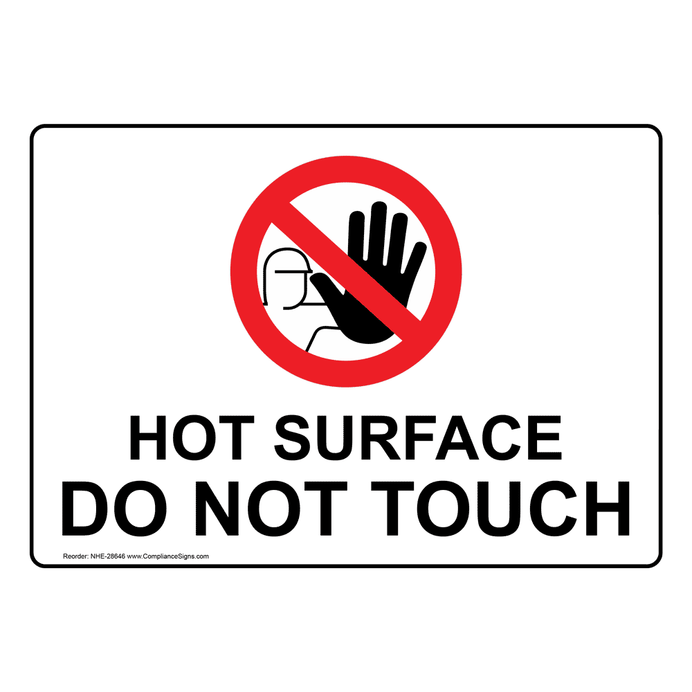 Hot Surface Do Not Touch Sign With Symbol NHE-28646